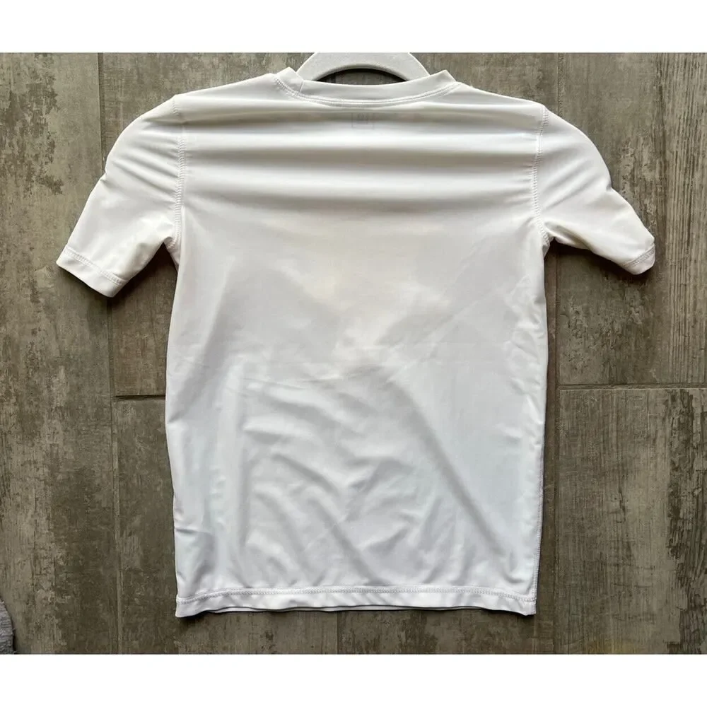 $40 GAP KIDS Swim Shirt Short Sleeve Rash Guard Surf Shark Beach Top Boys S 6-7